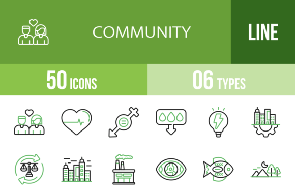 50 Community Green Black Icons Review for Embroidery Projects