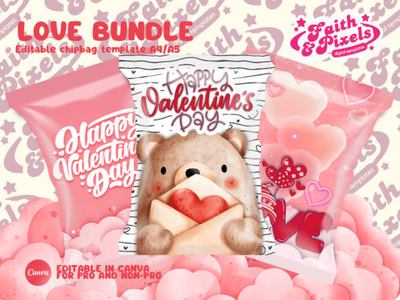 Bear Heart Love Valentines Chip Bag Template Review