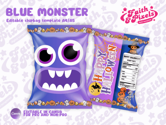 Blue Monster Chipbag Halloween Treat Bag Review for Real Projects
