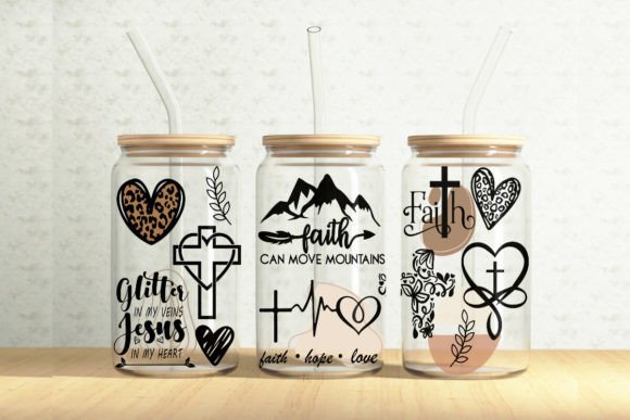 Christian Faith 16oz Glass Can Wrap Design Review