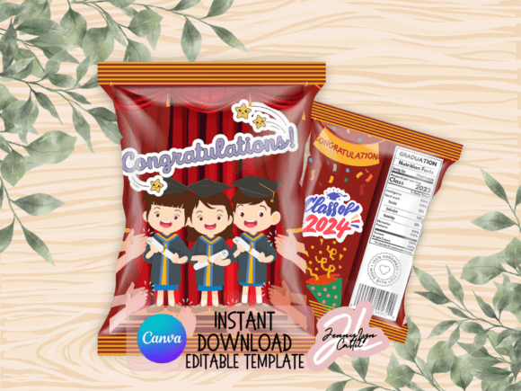 Kids Graduation Chip Bag Editable Template Review