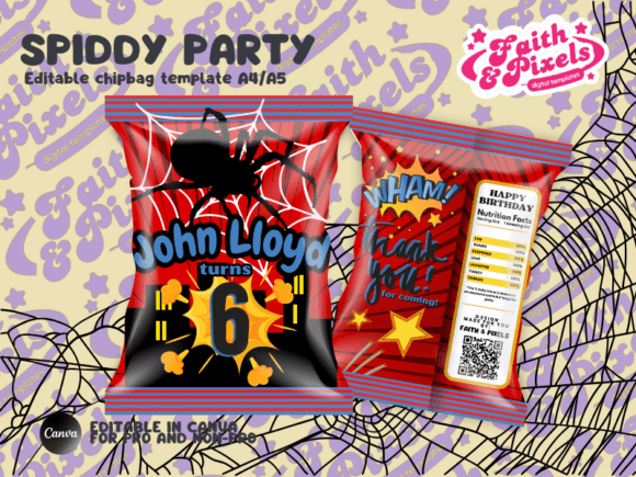 Spider Birthday Chip Bag Template Review for Real Embroidery Projects