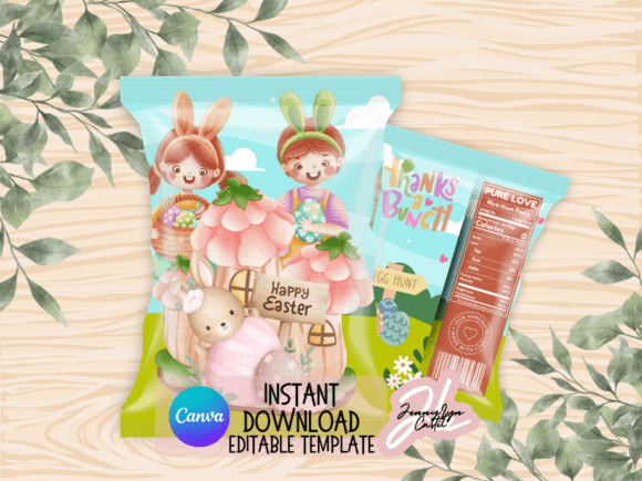 Spring Easter Bunny Chip Bag Template Review